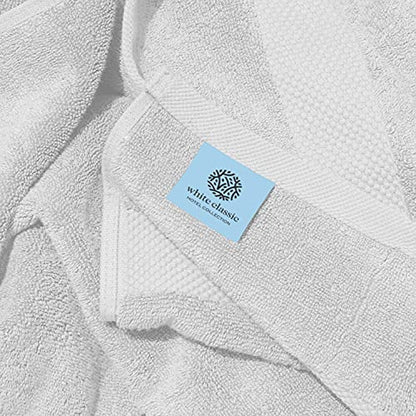 White Classic Luxury Bath Towels Set of 4 Large - 700 GSM Cotton Ultra Soft Bath Towels 27x54 | Highly Absorbent and Quick Dry | Hotel Towels for Bathroom Luxury, Plush Shower Towels, Silver - color: 06: Silver