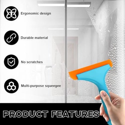 Ohleats Small Silicone Window Squeegee, Auto Windshield Water Blade Scraper, All-Purpose Water Squeegee Wiper for Mirror Home Cleaning, Car Accessories (Sky Blue) - color: Sky Blue