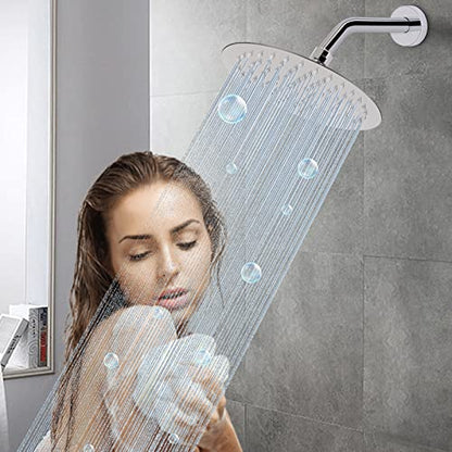 Shower Arm with Flange and Teflon Tape, Wall Mounted Shower Pipe 304 Stainless Steel Extension Arm for Fixed Shower Head & Handheld (6 Inch, Chrome) - color: Chrome, style: 6 Inch
