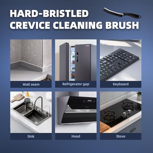 CLEANGOR Crevice Cleaning Brushes, Cleaner Scrub Brush Tool for Tight Space | Home Essentials, Cleaning Supplies for Hard to Reach Corner, Shower, Bathroom, Kitchen, Toilet, Window