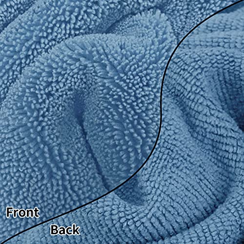 ProHomTex Microfiber Bath Towels, Set of 2 (30" x 60") Quick Dry, Ultra Soft, Super Absorbent, Hotel Quality Spa Like Towels (Blue)
