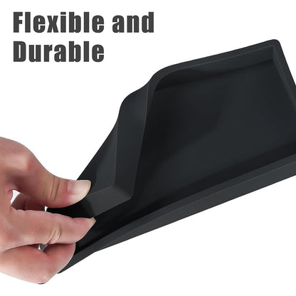 2PCS(7.87” L and 11.8” L) Silicone Soap Dispenser Tray, Kitchen soap Caddy countertop, Toilet, Black Tray for Scrubber, Lotion Bottles, Perfume, Jewelry, Candle, Key Trinket Ring-Black - color: Black（small 7.87”&large 11.8”）