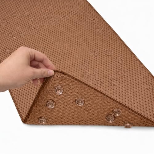 Bathtub Mat Non Slip, Bath Mat for Tub Non Slip, Tub Mat Extra Large 36 x 17 in, Bathtub Mat with Suction Cups & Drain Holes, Soft Foam, Machine Washable, Brown - color: Light Brown
