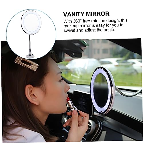 360degree Rotating Led Makeup Mirror with Magnification Cup Design for Bathroom Vanity for Eyeliner and Eyebrow Application Superior Clarity Without Distortion