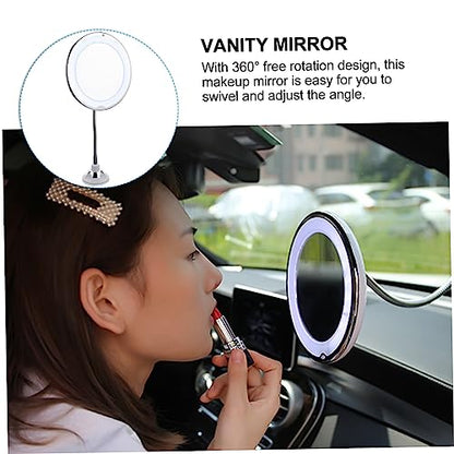 360degree Rotating Led Makeup Mirror with Magnification Cup Design for Bathroom Vanity for Eyeliner and Eyebrow Application Superior Clarity Without Distortion