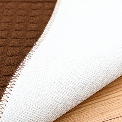 COSYHOMER 32x20 Half Round Kitchen Rug,Non Slip Washable Mat,Brown 2PCS | Polypropylene tufted textile,small half circle rug,kitchen sink mat,Kitchen floor mat - color: Brown 2pcs, size: 1'8" x 2'8" (Semicircular)