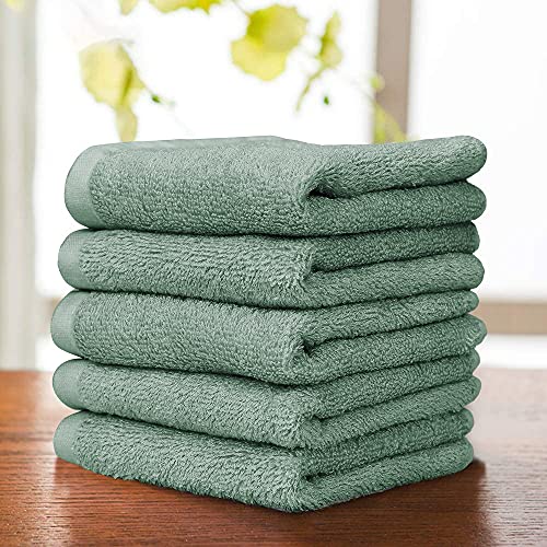Yoofoss Luxury Washcloths Towel Set 10 Pack Baby Wash Cloth for Bathroom-Hotel-Spa-Kitchen Multi-Purpose Fingertip Towels & Face Cloths - Green - color: Green