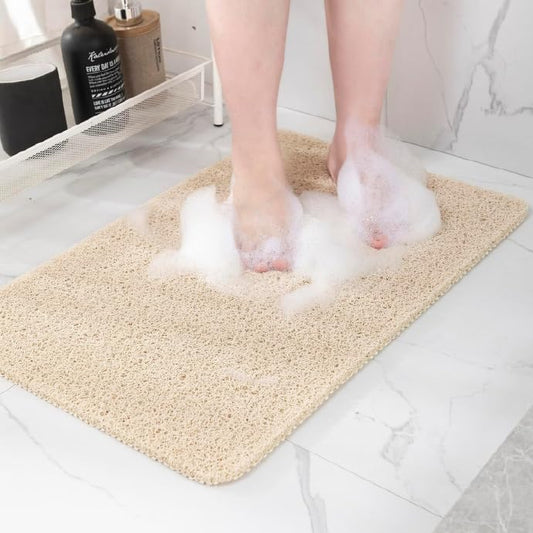 Hargiis Non-Slip Bathtub Mat, Anti Slip Shower Mat, Fast Drying Bathtub Mats, Foot Scrubber Mat, Anti Slip Mat for Tub, Floor, Bathroom, Kitchen, Home, Hotel (Beige 40"×28") - color: Beige, size: 40" x 28" (Rectangular)