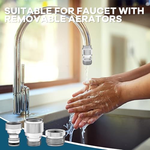 Sink Faucet Quick Connector - Faucet to Hose Adapter for Kitchen/Bathroom Connect Shower Hose, Garden Hose, Portable Washing Machine, Pet Bathing Durable Chrome Finish (Faucet Adapter) - size: Faucet Adapter