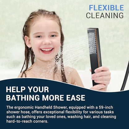 Thermostatic Dual Shower System, Shower Faucet(Oil Rubbed Bronze) | 12 Inch Shower Head, 6 Inch Wall Mount Head, High Pressure Handheld Sprayer, Push Button Valve - color: Oil Rubbed Bronze