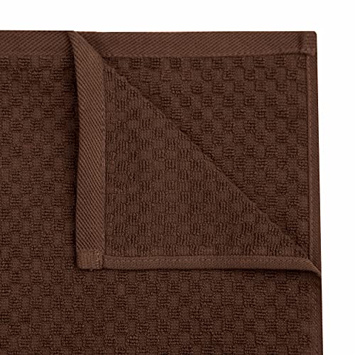 COTTON CRAFT Amazing Kitchen Towels - 8 Pack 100% Cotton Waffle Terry Towel | Chocolate - 16x28 Euro Café Waffle Weave Dish Towels - Soft Absorbent Quick Dry Low Lint Reusable Pantry Bar Cleaning Cloth - color: Chocolate, size: 8 Pack
