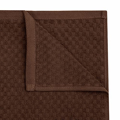 COTTON CRAFT Amazing Kitchen Towels - 8 Pack 100% Cotton Waffle Terry Towel | Chocolate - 16x28 Euro Café Waffle Weave Dish Towels - Soft Absorbent Quick Dry Low Lint Reusable Pantry Bar Cleaning Cloth - color: Chocolate, size: 8 Pack
