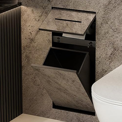 Recessed Toilet Paper Holder,Hidden Wall-Mounted Tissue, Trash Can Niche,Recessed Stainless Steel Wall Niche,Dispenser and Built-in Organizer,9..5 * 19.5 * 5.5in - size: 9..5*19.5*5.5in