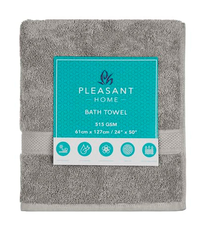 Pleasant Home Bath Towels Set of 6 (24” x 50”) 100% Cotton, Multicoloured | 515 GSM | Lightweight, Soft & Highly Absorbent Luxury Towels for Bathroom | for Gym, Pool & Spa - color: Multicoloured