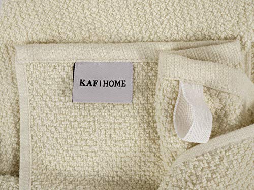 KAF Home Deluxe Popcorn Terry Kitchen Towels, Cotton Kitchen Dish Towels, Set of 4, Alabaster - color: Alabaster