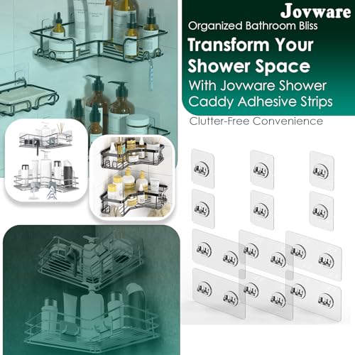 Shower Caddy Adhesive Replacement Stickers, Shower Organizer Adhesive Replacement Strips (Transparent - 12 Packs - 1 2 Wire Hook) - color: Transparent - 12 Packs - 1 2 Wire Hook