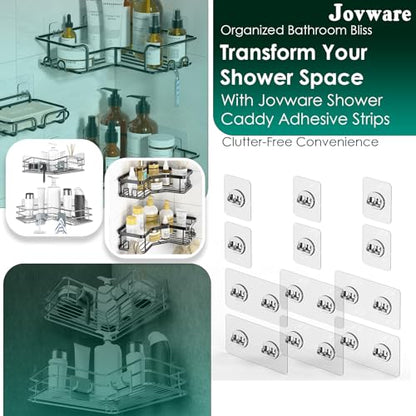 Shower Caddy Adhesive Replacement Stickers, Shower Organizer Adhesive Replacement Strips (Transparent - 12 Packs - 1 2 Wire Hook) - color: Transparent - 12 Packs - 1 2 Wire Hook