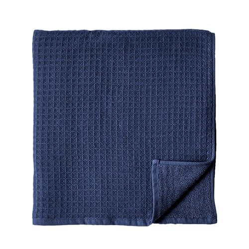 UCHINO Waffle Twist 6-Piece Cotton Towel Set Absorbent Quick Dry, Indigo - color: Indigo, size: Towel Set - 2 Bath, 2 Hand, 2 Washcloths