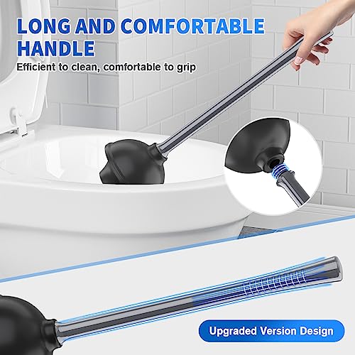 Toilet Plunger and Brush, Silicone Bowl Brush and Heavy Duty Toilet Plunger Set with Ventilated Holder, 2-in-1 Toilet Brush and Plunger Combo for 5.3-inch Bathroom Cleaning (Gray, 1 Set) - color: Gray