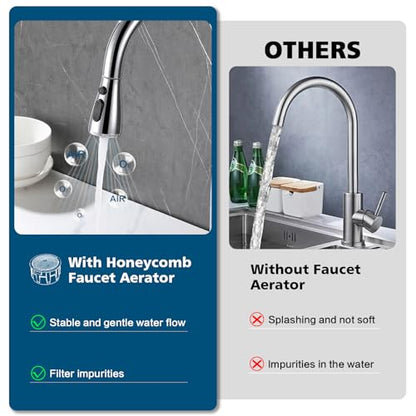 Kitchen Faucet Head Replacement 2 Modes with 12 Adapters, Pull Down Spray Head for Kitchen Faucet, Kitchen Sink Sprayer Replacement Compatible with Moen, American Standard, Kohler Faucets - color: Chrome-1