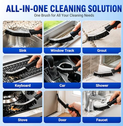 Cadley Cleaning Brush Set of 6, Cleaning Brushes for Household Use, Grout Cleaner Brush with Long Handle, Gap Cleaning Tool, Hard Bristle Brushes for Bathroom, Kitchen & Home Essentials