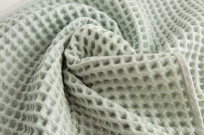Waffle Cotton Bath Towels-100% Turkish Cotton, Quick Dry, Ultra Soft, Premium Absorbent, Weave Design, Fast Drying-2 Pieces Bath Towel Set (1 Large Bath Towel and 1 Hand Towel) (Sage) - color: Sage