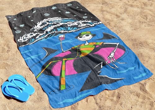 Jay Franco Disney Nightmare Before Christmas Bath Pool Beach Towel - Kids Super Soft & Absorbent 100% Cotton Towel with Jack Skellington, Measures 28 x 58 - color: Multi - Nightmare Before Christmas