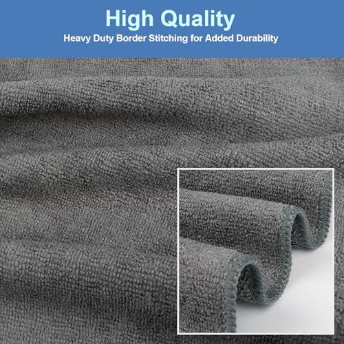 48 Pack Gym Towels Set - Highly Absorbent and Quick Drying Microfiber Salon Towels, Premium Hand Cloths for Bathroom, Gym, Shower, Hotel, and Spa - 16x27 inch (Grey) | Highly Absorbent and Quick Drying Premium Hand Cloths for Bathroom, Gym, Shower, Hotel,