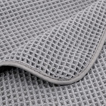 POLYTE 430 GSM Poly Blend Microfiber Quick Dry Waffle Bath Towel, 30x60 in | 4 Pack, Oversize, Lint Free, Body Towel - color: Gray