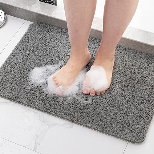 Hargiis Non Slip Bathtub Mat, Anti Slip Shower Mat, Fast Drying Bath Tub Mats, Foot Scrubber Mat, Anti Slip Mat for Tub, Floor, Bathroom, Home, Kitchen, Hotel (Grey 24"x16") - color: Grey, size: 24" x 16" (Rectangular)