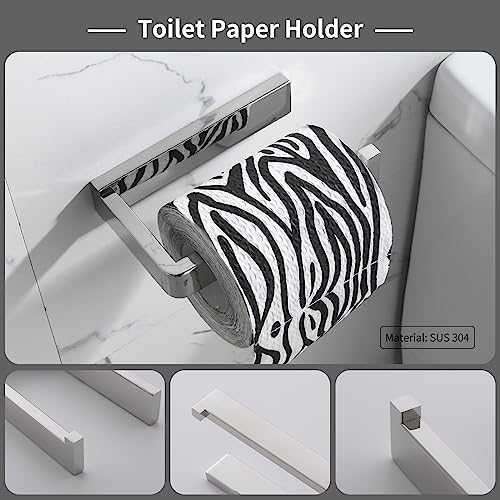 YACVCL 4-Piece Bathroom Hardware Accessories Set Polished Chrome Towel Bar Set Square Towel Holder Kit Stainless Steel Wall Mounted - color: Chrome