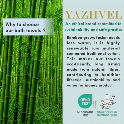 Bamboo Viscose Bath Towel Set Terry - Pack of 6 - Brown - 30 x 60 in – 60% Viscose Derived from Bamboo 40% Cotton – 730 GSM Plush & Soft Feel - Oeko-TEX Certified - Spa-Luxe Drying Comfort - color: Brown