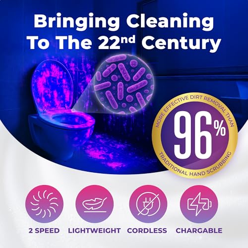 SYNOSHI PRO Electric Spin Scrubber Cordless Cleaning Bathroom Scrubber | Waterproof Shower Cleaning Brush with Adjustable Angles, 2 Speed, 180Min Work Time for Floor, Bathtub, Kitchen, Car, Tub
