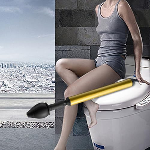 Fockety Toilet Plunger, Rubber Reusable Strong Suction High Pressure Drain Simple Saving Time and Energy Air Pump Toilet Plunger for Kitchen Bathroom Toilet (Black) - size: Black