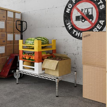 18" Deep x 30" Wide x 8" Height 1-Tier Wire Shelving Kit | NSF Commercial Storage Rack Unit - size: 18" Deep x 30" Wide
