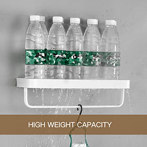 Bathroom Shelves Wall Mounted 2 Tier Glass Floating Shelf - Tempered Glass Wall Organizer (White) - color: White(rectangular)
