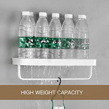 Bathroom Shelves Wall Mounted 2 Tier Glass Floating Shelf - Tempered Glass Wall Organizer (White) - color: White(rectangular)