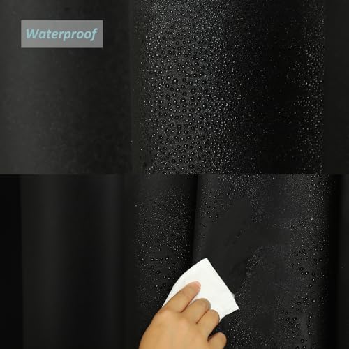 Black Shower Curtain Liner 70x72 inch for Bathroom Waterproof and Heavy Duty Bath Shower Curtain with 3 Weights - color: Black, size: 70"W x 72"L (Pack of 1)