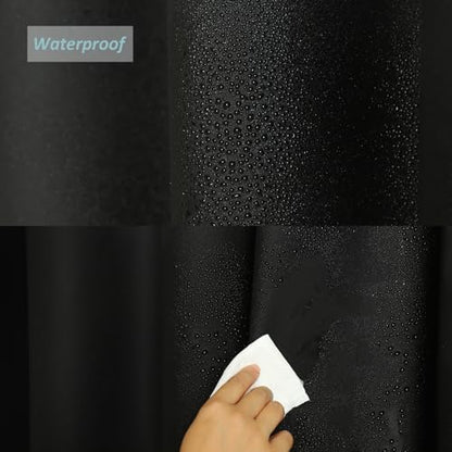 Black Shower Curtain Liner 70x72 inch for Bathroom Waterproof and Heavy Duty Bath Shower Curtain with 3 Weights - color: Black, size: 70"W x 72"L (Pack of 1)