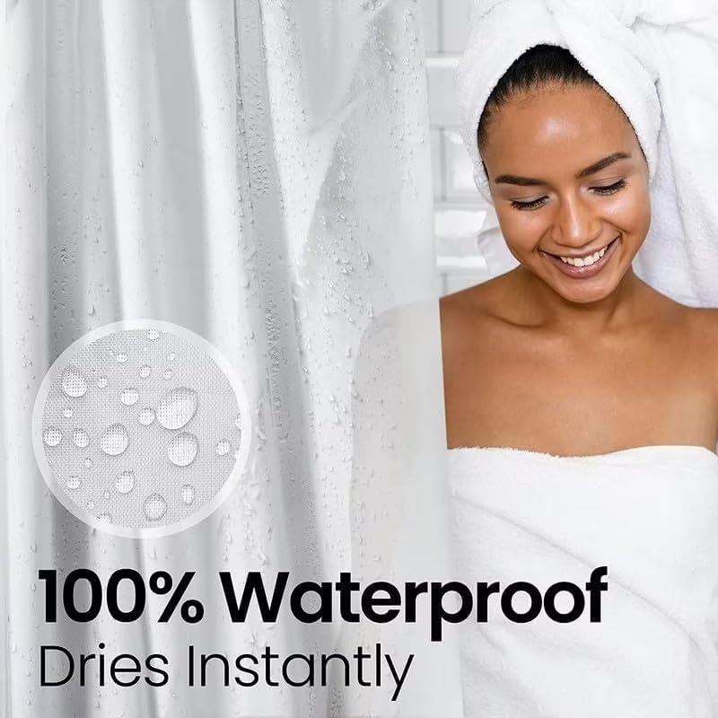 LiBa Shower Curtain PEVA 8G, 72x72 Inch Waterproof Frosted | Non-toxic shower liner, waterproof plastic shower curtain, rust-proof grommets, weighted magnets, bathroom accessories - color: 8g Peva - Frosted, size: 72"W x 72"L (Pack of 1)