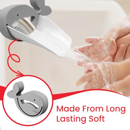 Faucet Extender for Toddlers, Gray, 2 Pack | Kitchen and Bathtub Sink, Universal Sink Handle Extenders, Fun Hand-Washing, For Babies, Toddlers and Kids