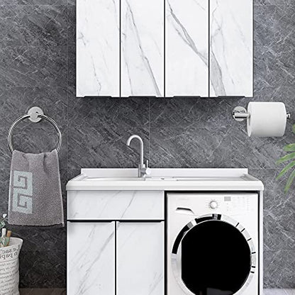 NearMoon 2 Pieces Bathroom Hardware Accessories, Towel Ring and Toilet Paper Holder- Stainless Steel Bath Towel Hanger and Hand Towel Holder, Wall Mounted (Chrome Finish) - color: Chrome Finish