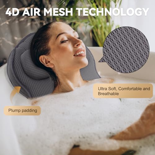 Extra Thick Full Body Bath Pillows for Bathtub- Luxury Bath Cushion for Head, Neck and Back Support, Soft Bath Pillow for Tub, Comfort Relaxation Spa Gifts Bathtub Accessories for Women