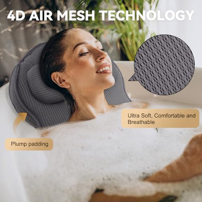 Extra Thick Full Body Bath Pillows for Bathtub- Luxury Bath Cushion for Head, Neck and Back Support, Soft Bath Pillow for Tub, Comfort Relaxation Spa Gifts Bathtub Accessories for Women