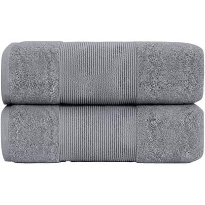 Modern Threads - Air Cloud 2-Pack 100% Zero-Twist Cotton Bath Sheet Set - Super Absorbent & Quick Dry - 500 GSM - Soft & Plush, Charcoal - color: Charcoal, size: 2-Pack Bath Sheet
