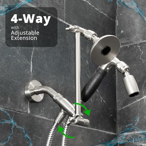 High Sierra® - Solid Lead-Free Metal 4-Way Combo with GEN 3 REFLECTIONS™ Fixed and Handheld Shower Head with Hose. Run Separately or Both at Full Flow - 1.5 GPM per Shower Head - Chrome Finish - color: Chrome, size: 1.5 GPM