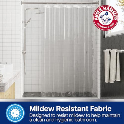 Arm & Hammer Waterproof Quick Drying Shower Liner, Lightweight Design, 70 x 72, Clear