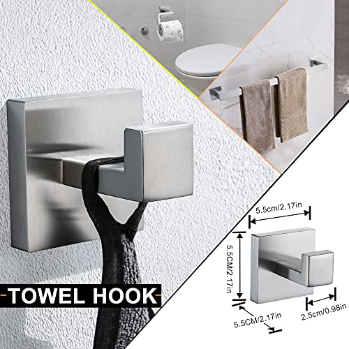 YACVCL 5-Piece Bathroom Hardware Accessories Set 23.6 inch Towel Bar Towel Rack Sets Modern Towel Ring Kit Stainless Steel Wall Mounted (Brushed Nickel) - color: Brushed Nickel