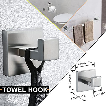 YACVCL 5-Piece Bathroom Hardware Accessories Set 23.6 inch Towel Bar Towel Rack Sets Modern Towel Ring Kit Stainless Steel Wall Mounted (Brushed Nickel) - color: Brushed Nickel