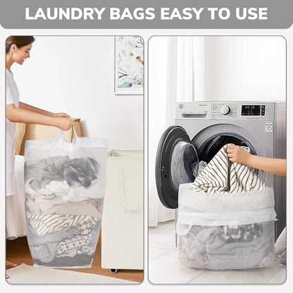Goodpick 75L Hamper with Wheels & Wash Bag, College Dorm Room Essentials | Clothes Hamper with Removable Wash Bag for Laundry Room, Large Rolling Laundry Basket with Handles, White - color: White 1-Pack